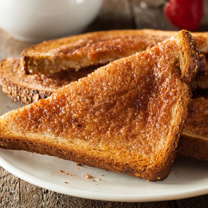 Toast on a plate