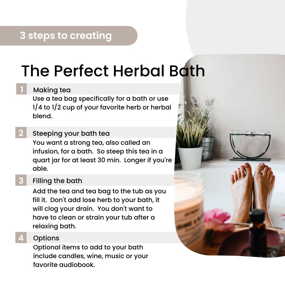 The perfect herbal bath graphic